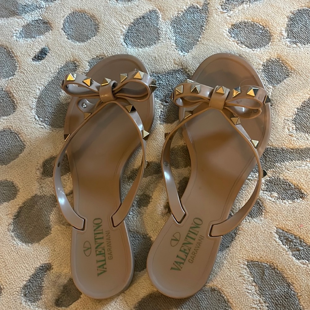 Valentino flip flops- super comfy- barely worn- foot grew! Have dust bag